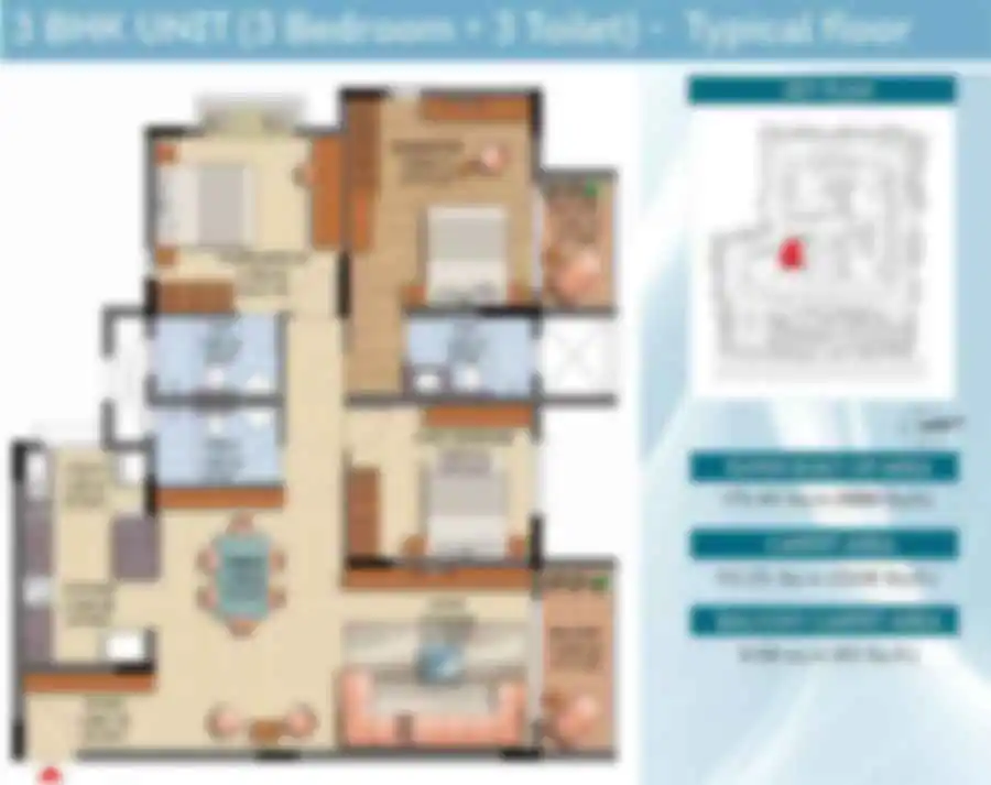 Brigade Moti Nagar Apartment 4 BHK Floor Plan by Brigade Group located at Moti Nagar, Hyderabad Telangana